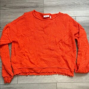 Vibrant Orange Crew Neck Sweater